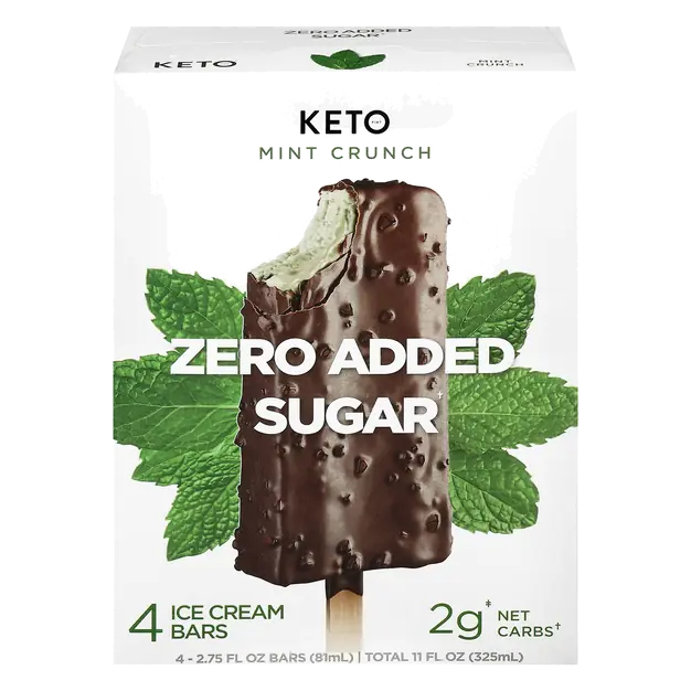 Zero Sugar Added Mint Crunch Ice Cream Bars - 4 ct