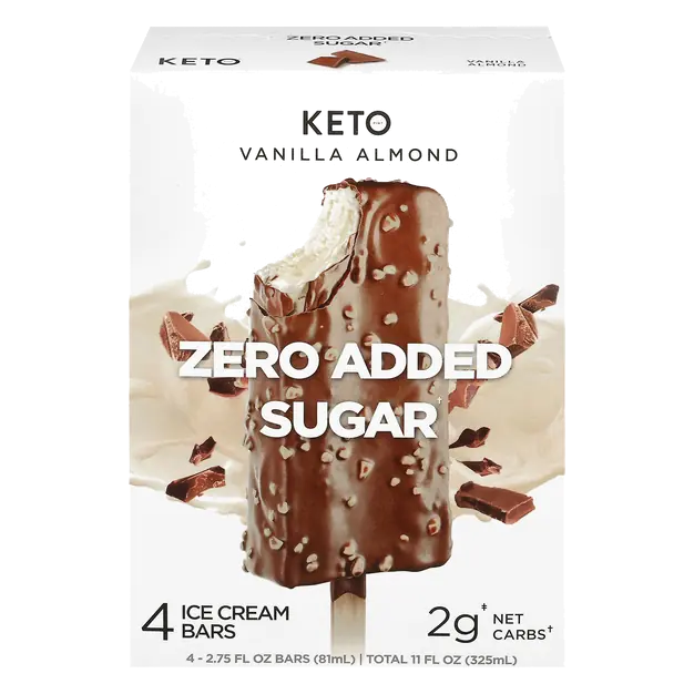 Zero Sugar Added Vanilla Almond Ice Cream Bars - 4 ct