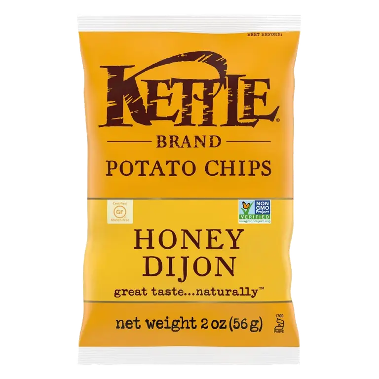 Kettle Brand Potato Chips Honey Dijon Kettle Chips Snack, 2oz