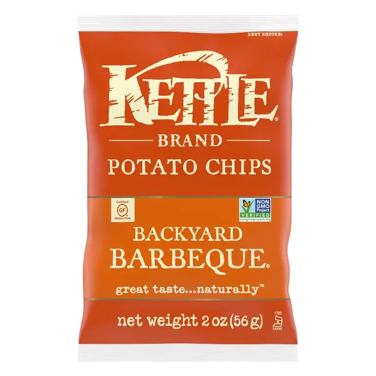 Brand Potato Chips, Backyard Barbeque Kettle Chips, Snack Bag