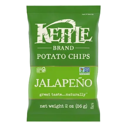 Brand Potato Chips, Jalapeno Kettle Chips, Snack Bag