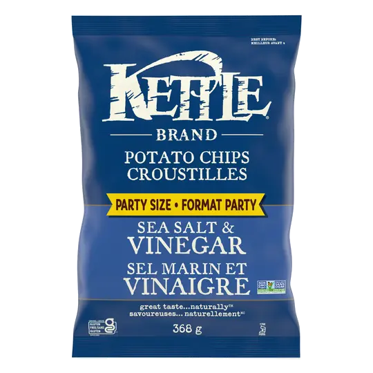 Kettle Brand Potato Chips Sea Salt & Vinegar Party Size 368 g