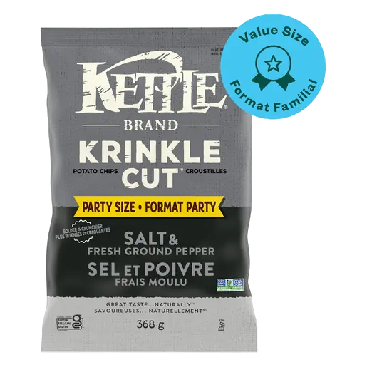 Kettle Chips Salt & Fresh Pepper Party Size 368 g