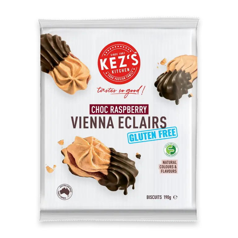 Choc Raspberry Vienna Eclairs Gluten Free