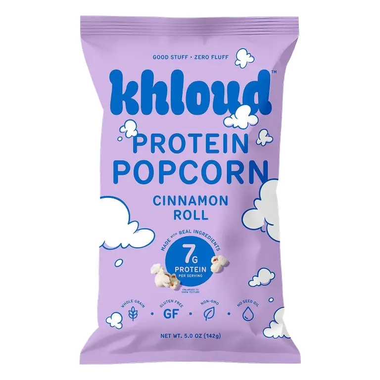 Khloud Cinnamon Roll Protein Popcorn, 5oz