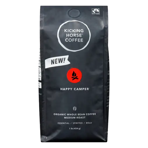 Coffee Organic Whole Bean Coffee Happy Camper Medium Roast 454 g