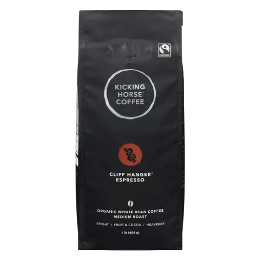 Organic Whole Bean Coffee Cliff Hanger Espresso Medium Roast 454 g