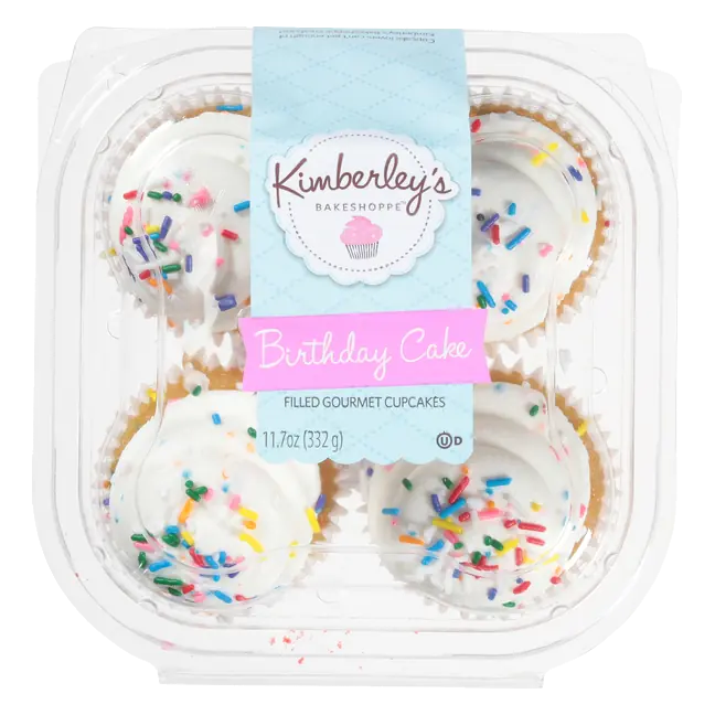 Birthday Cake Filled Cupcakes - 4 ct