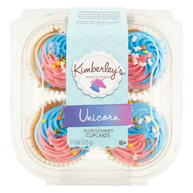 Filled Gourmet Unicorn Cupcakes - 4 ct