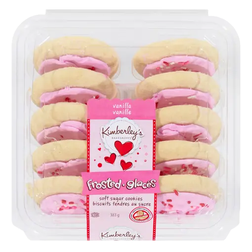 Peanut-Free Frosted Cookies Valentine Vanilla White & Pink 383 g