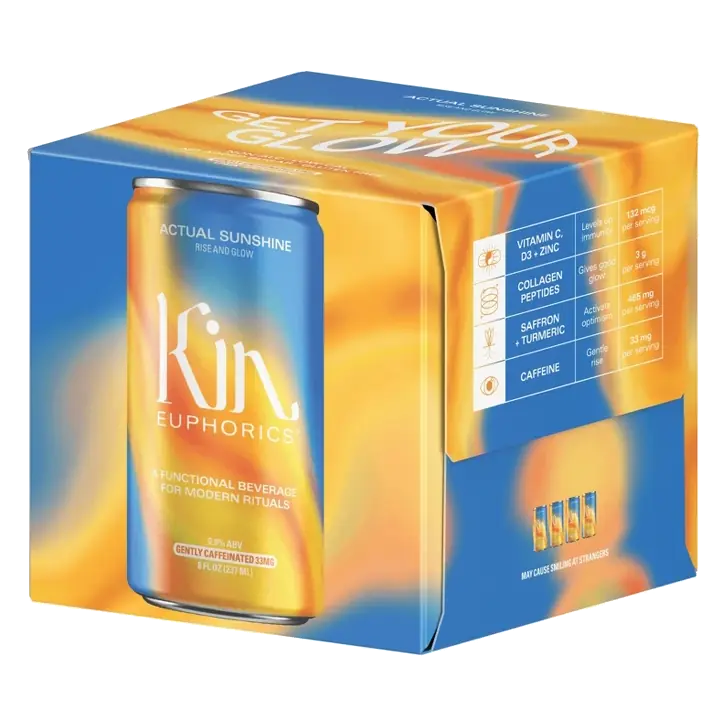 Kin Euphorics Actual Sunshine Non-Alcoholic, 4pk/8 fl oz Cans