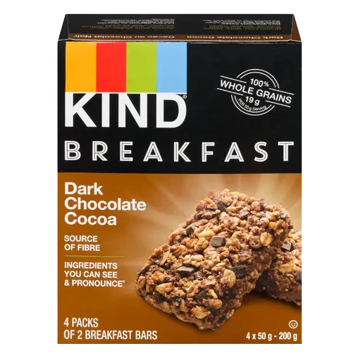 Breakfast Bar Dark Chocolate Cocoa 4 x 50 g