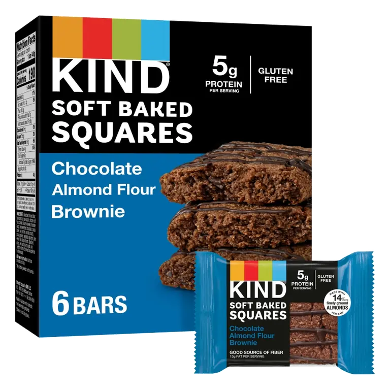 Chocolate Almond Flour Brownie Soft Baked Squares Bars