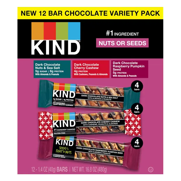 Chocolate Nut Bars Variety Pack - 12 ct