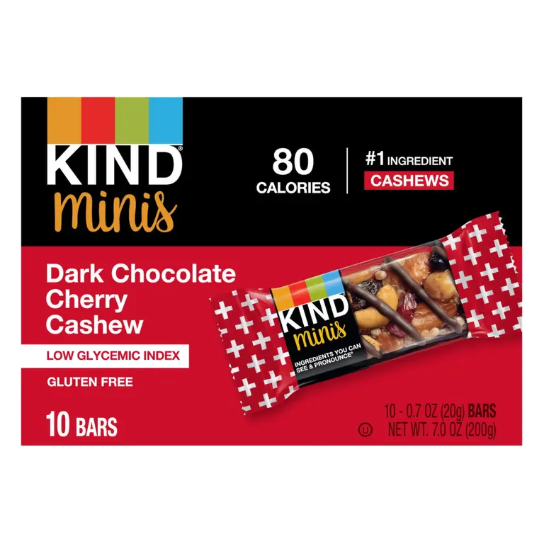 Dark Chocolate Cherry Cashew Minis Bars