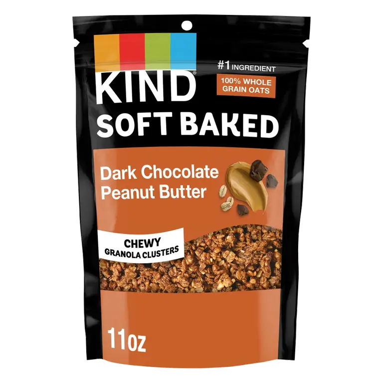 Dark Chocolate Peanut Butter Soft Baked Chewy Granola Clusters