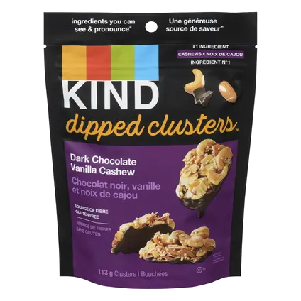 Dipped Clusters Dark Chocolate Vanilla Cashew 113 g