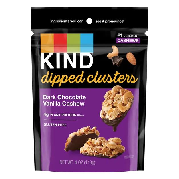 Dipped Clusters Gluten Free Dark Chocolate Vanilla Cashew