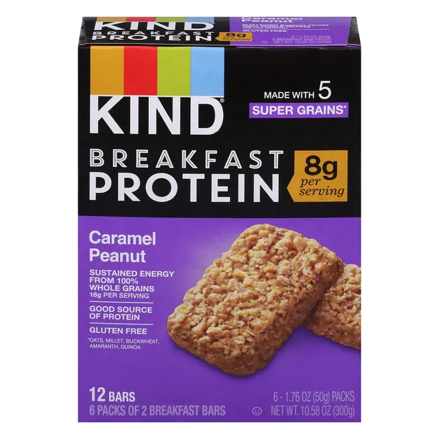 Gluten Free Caramel Peanut Protein Breakfast Bars - 6 ct