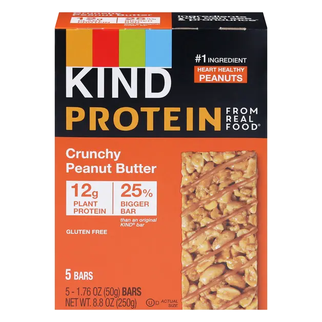 Gluten Free Crunchy Peanut Butter 12g Plant Protein Bars - 5 ct