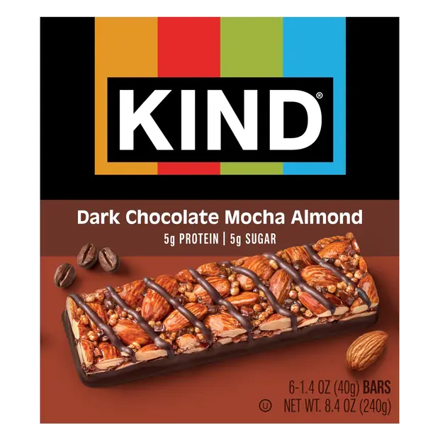 Gluten Free Dark Chocolate Mocha Almond Bars - 6 ct