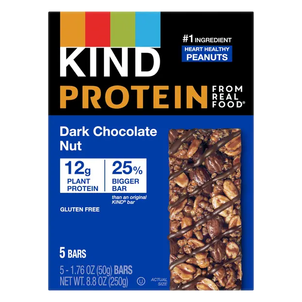 Gluten Free Dark Chocolate Nut Plant Protein Bars - 5 ct