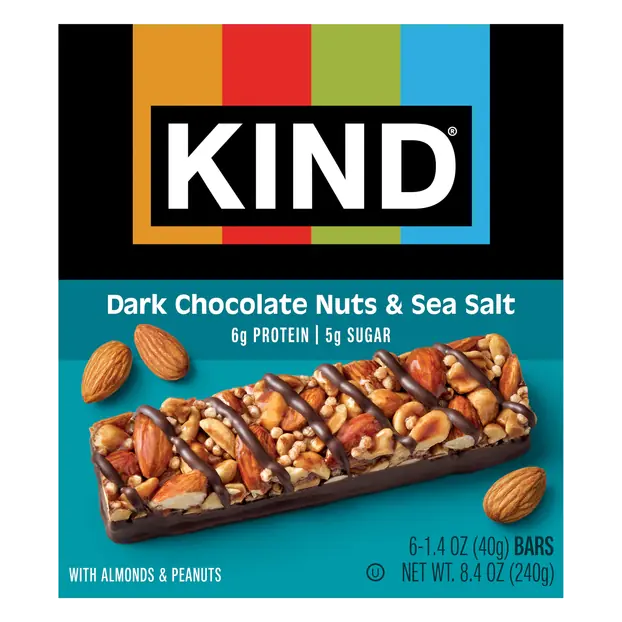 Gluten Free Dark Chocolate Nuts & Sea Salt Bars - 6 ct