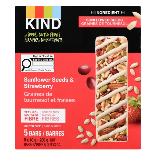 Gluten-Free Nut Bars Sunflower Seeds & Strawberry 5 x 40 g