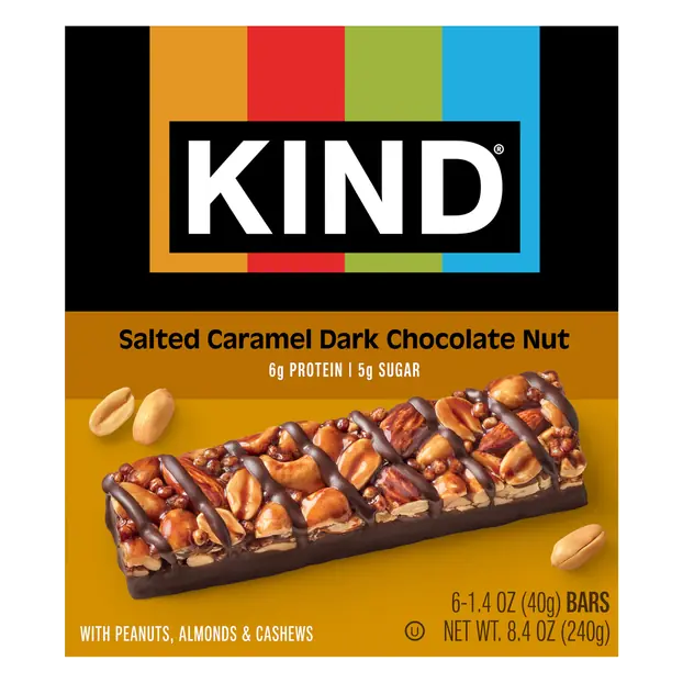 Gluten Free Salted Caramel Dark Chocolate Nut Bars - 6 ct
