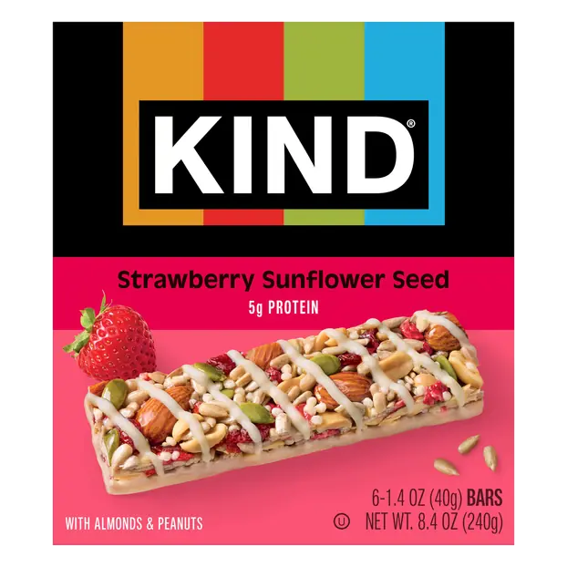 Gluten Free Strawberry Sunflower Seeds Fruit & Nuts Bars - 6 ct