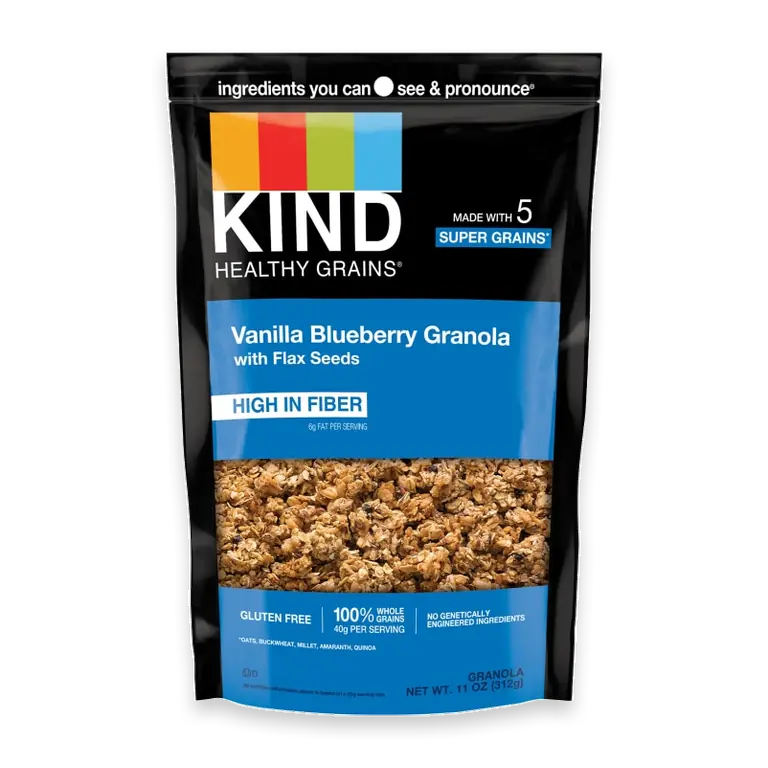 Healthy Grains Vanilla Blueberry Granola with Flax Seeds