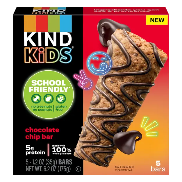 Kids School Friendly Gluten Free Chocolate Chip Bars - 5 ct