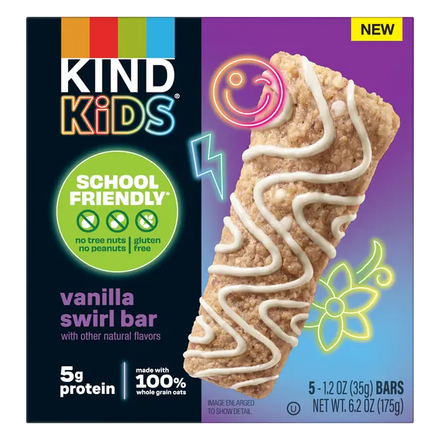 Kids School Friendly Gluten Free Vanilla Swirl Bars - 5 ct