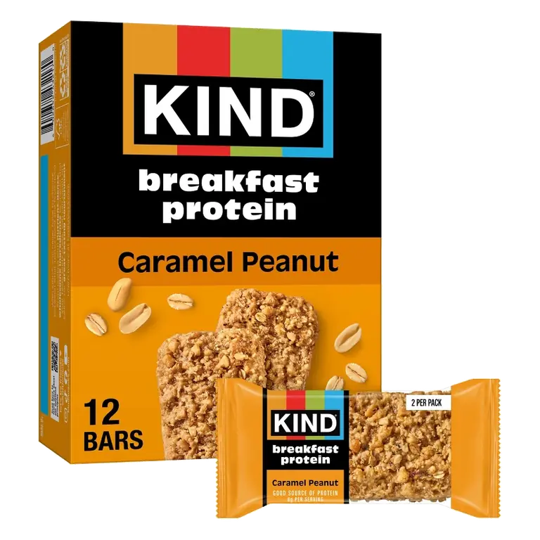 KIND Breakfast Protein Bars Caramel Peanut - 8g Protein - 10.58oz/12ct