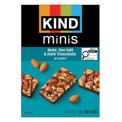 Gluten-Free Minis Nut Bars Almond Sea Salt & Dark Chocolate 10 x 20 g