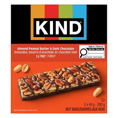 Gluten-Free Nut Bar Peanut Butter And Dark Chocolate 5 x 40 g