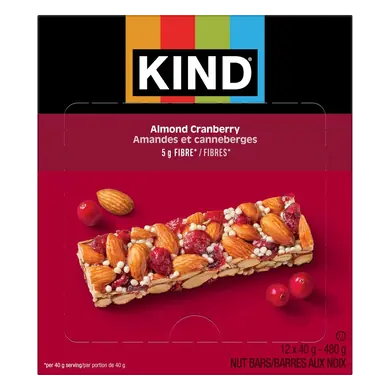 Nut Bars Almond Cranberry 12 x 40 g
