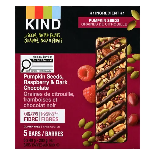 Nut Bars Pumpkin Seeds Raspberry & Dark Chocolate 5 x 40 g