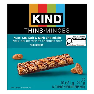 Thins Gluten-Free Bar Dark Chocolate And Nuts Sea Salt 10 x 21 g