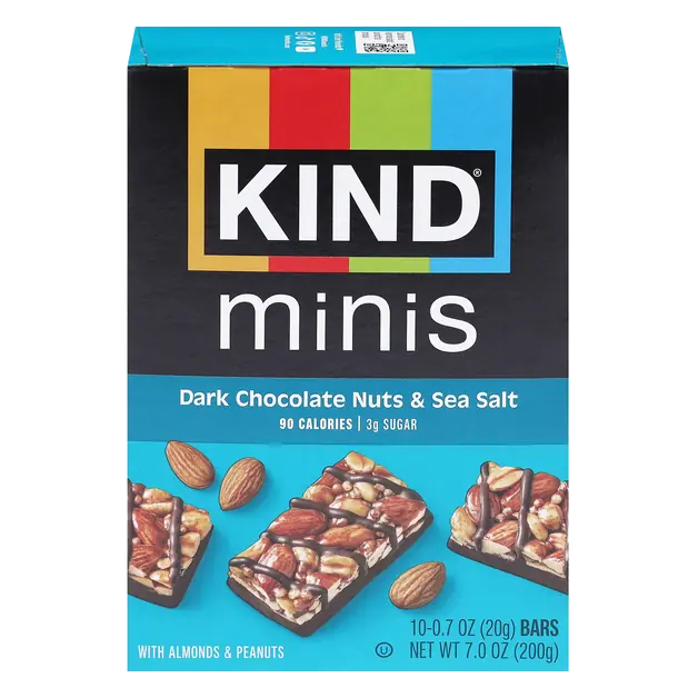 Minis Gluten Free Dark Chocolate Nuts & Sea Salt Bars - 10 ct
