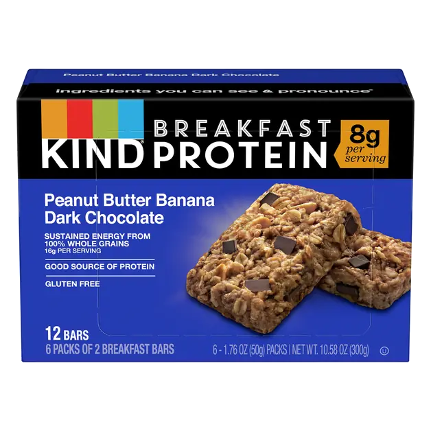 Peanut Butter Banana Dark Chococolate Protein Breakfast Bars - 6 ct