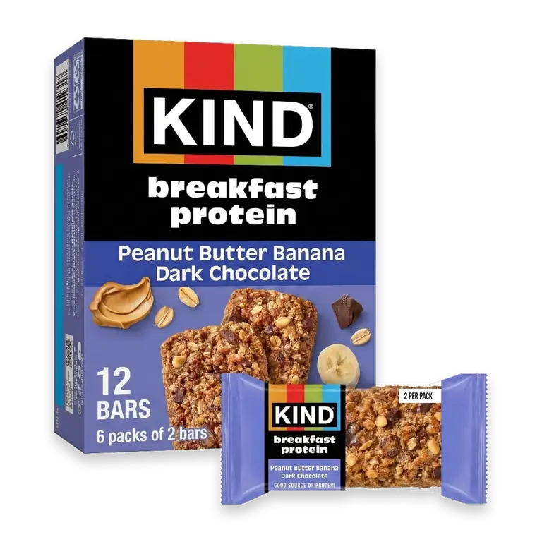 Peanut Butter Banana Dark Chocolate Breakfast Protein Bars
