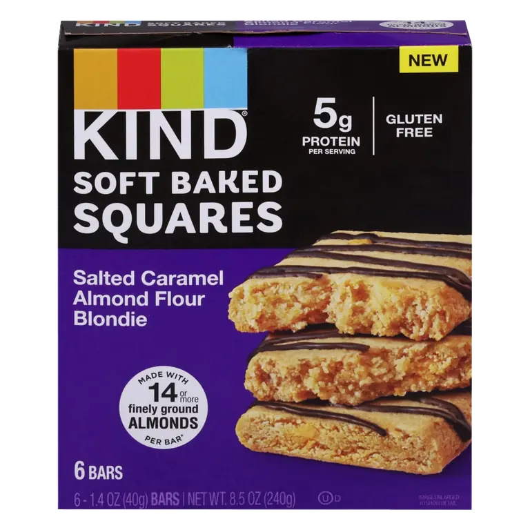 Salted Caramel Almond Flour Blondie Soft Baked Squares Bar