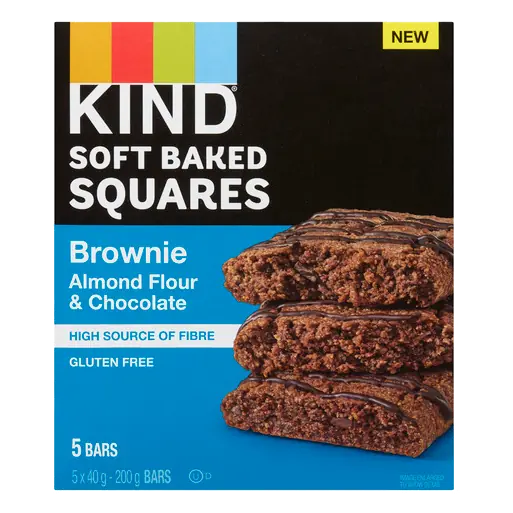 Soft Baked Squares Bar Brownie Almond Flour And Chocolate 5 x 40 g