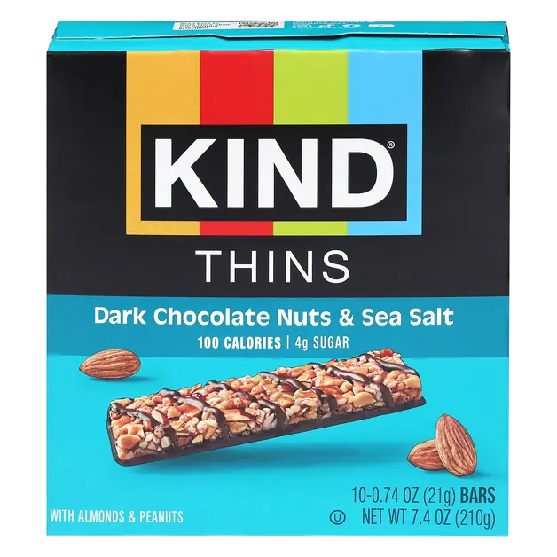 Thins Gluten Free Dark Chocolate Nuts & Sea Salt Bars - 10 ct