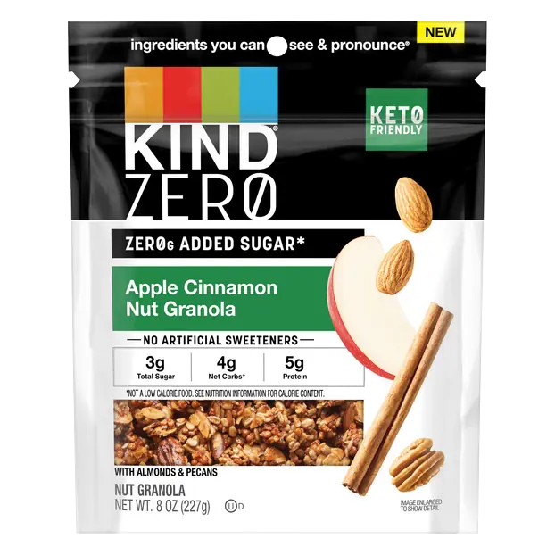 ZERO Added Sugar Gluten Free Keto Apple Cinnamon Nut Granola