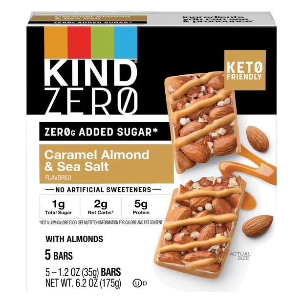 Zero Gluten Free Keto Caramel Almond & Sea Salt Bars - 5 ct