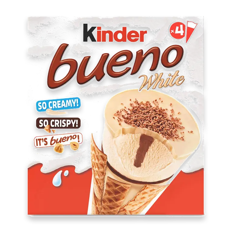 Bueno White Frozen Dessert Cones