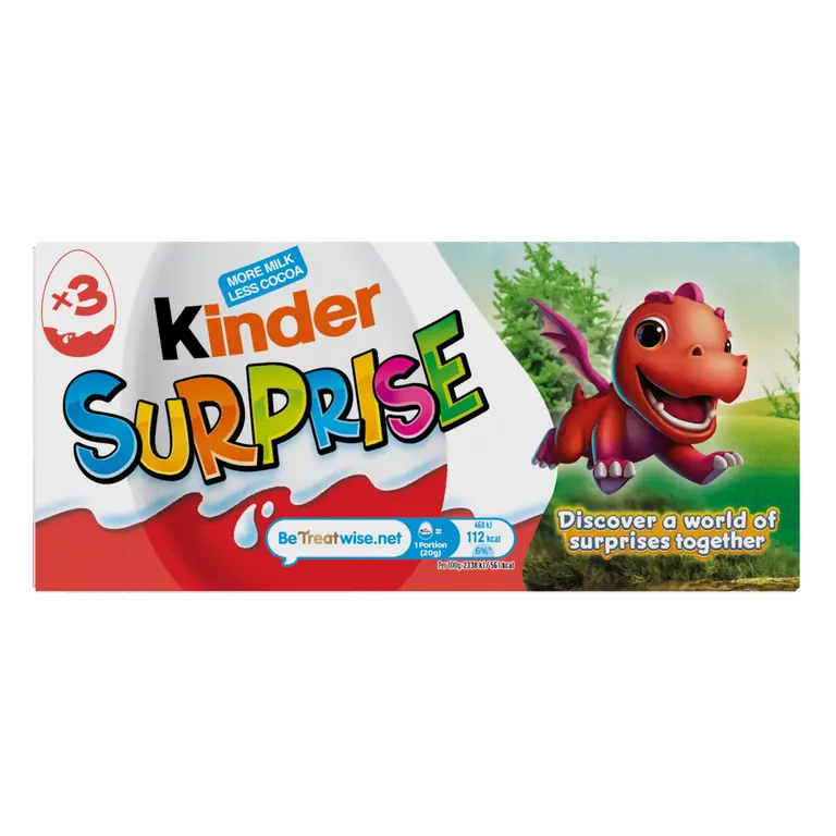 Kinder Surprise Milk Chocolate Egg With Toy Messages Multipack 3 x 20g