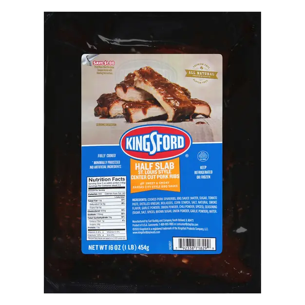 Half Slab St. Louis Style Center Cut Pork Ribs
